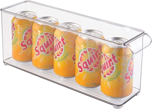 iDesign Kitchen Binz - Organizador apilable profundo de plástico sin BPA con asa, 4 x 6 x 14.5 pulgadas, transparente