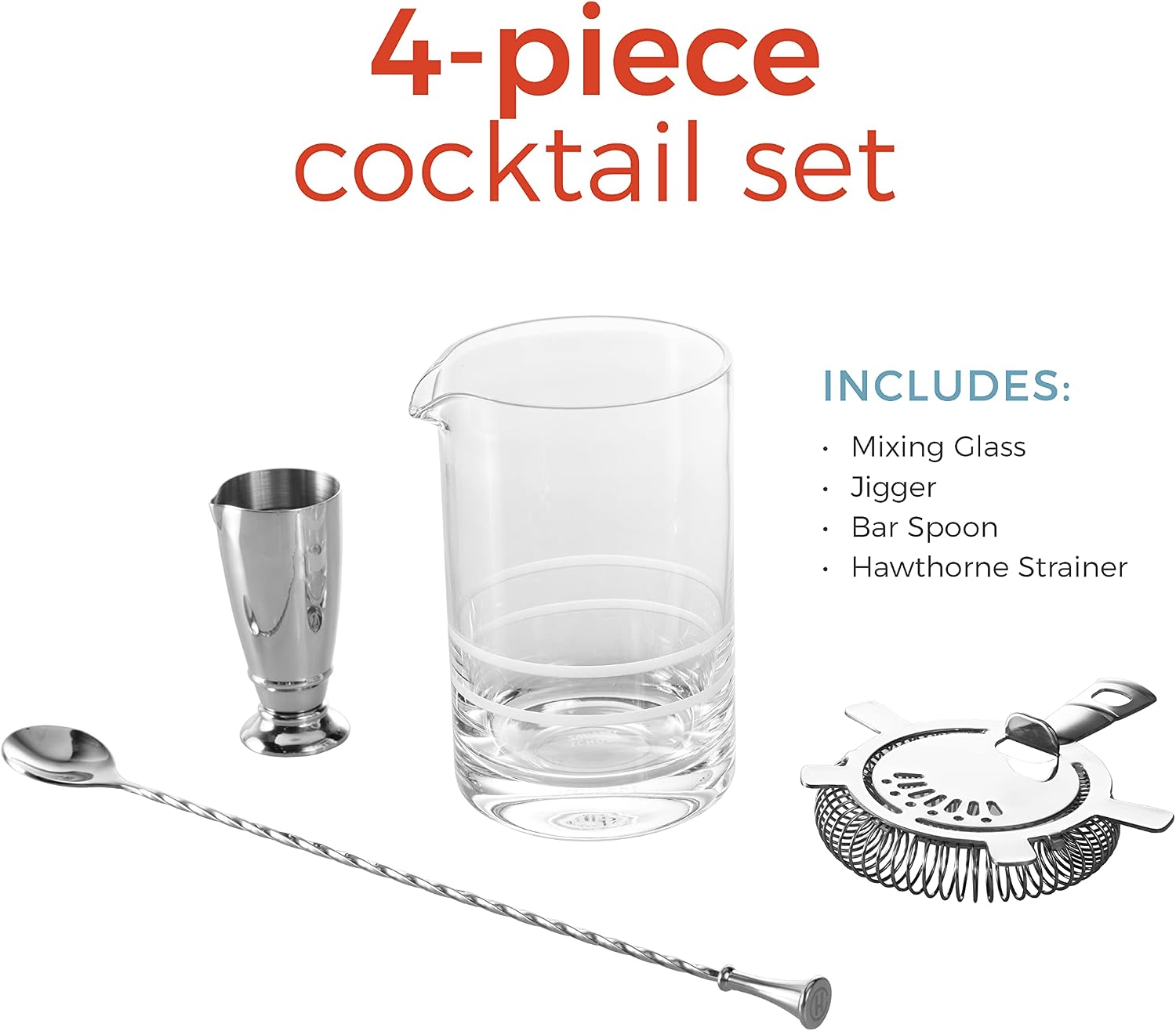 Crafthouse by Fortessa Professional Barware/Bar Tools by Charles Joly, Mixed Drink Set, 4 Piece Set