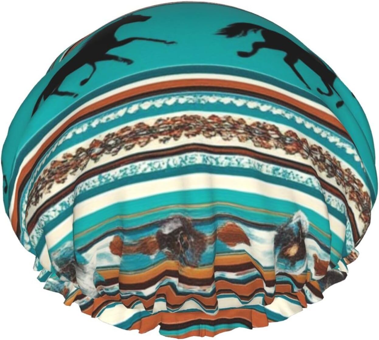Women Girl Water-Resistant Aztec Shower Caps for Travel Spa