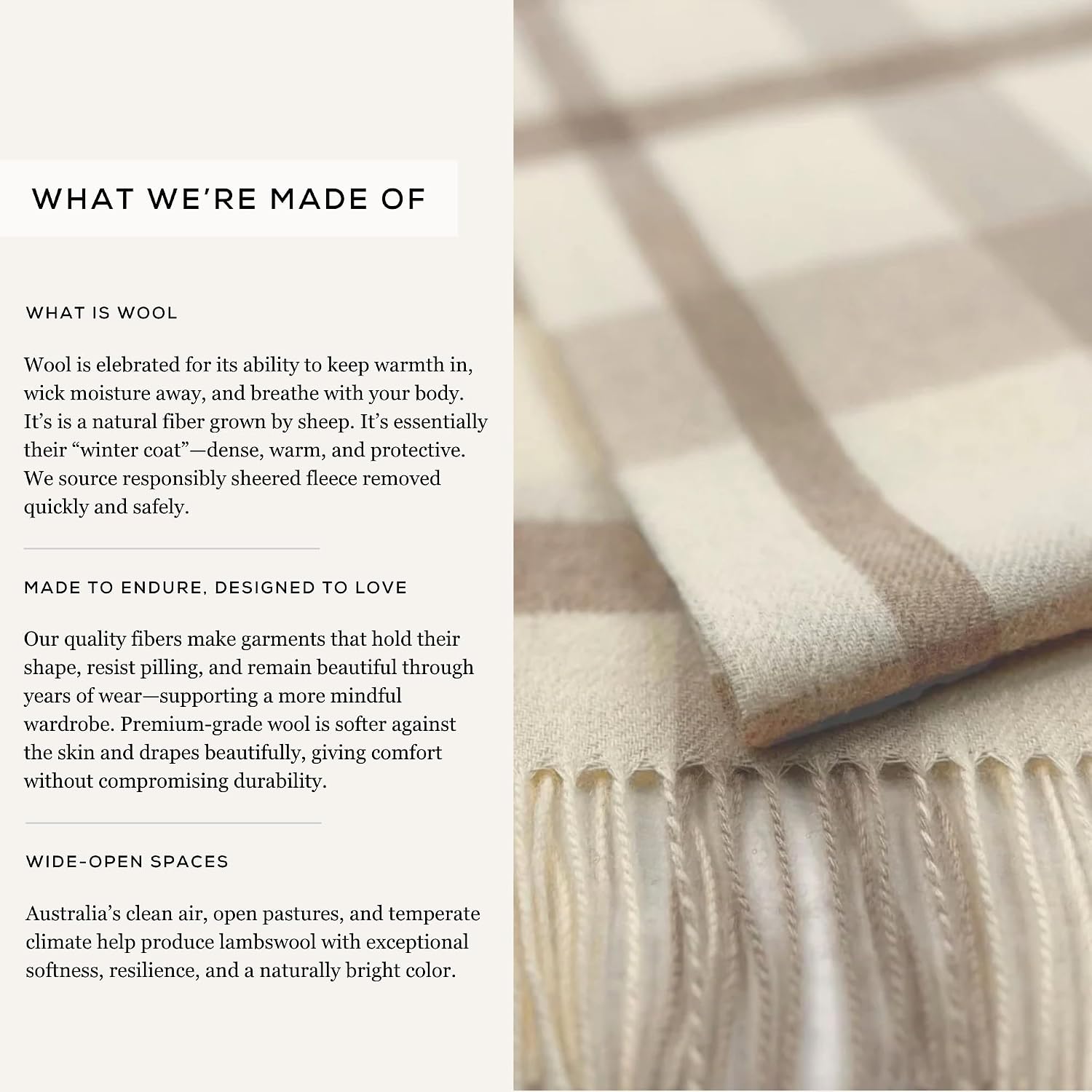 Humble Hilo Wool Scarf for Men and Women – 100% Australian Wool, Warm Lightweight Winter Scarf Plaid
