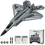 HAWK\'S WORK 2 CH RC Airplane, F-22 Plane Ready to Fly, 2.4GHz Remote Control, Easy to Fly RC Glider for Kids & Beginners