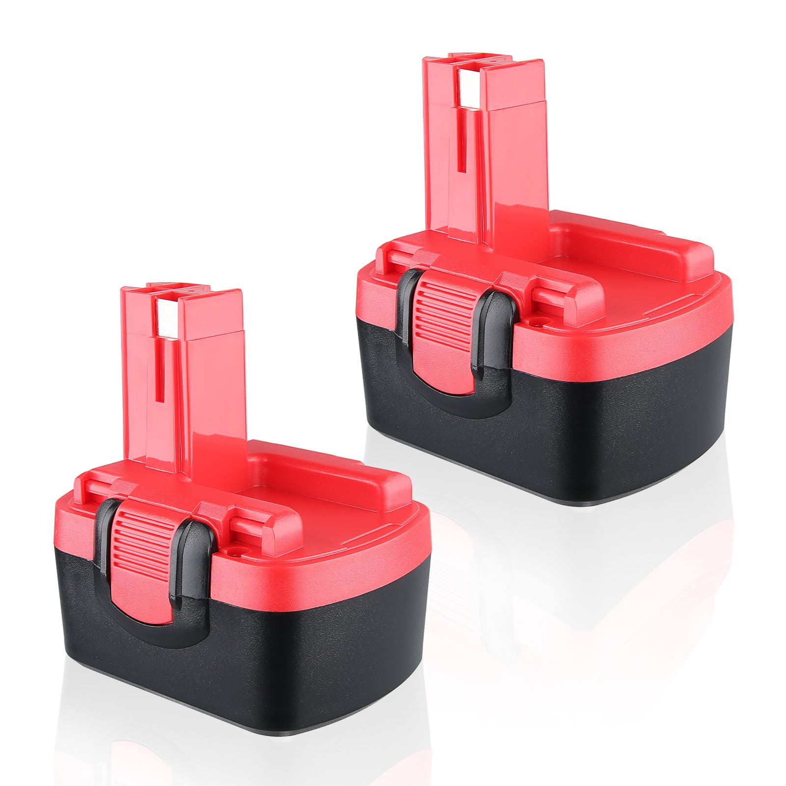 2-Pack 4.8Ah BAT140 Ni-MH Replacement for Bosh 14.4V Battery BAT038 BAT040 BAT041 BAT140, Compatible with Bosch 14.4V Cordless Power Tools (Red)