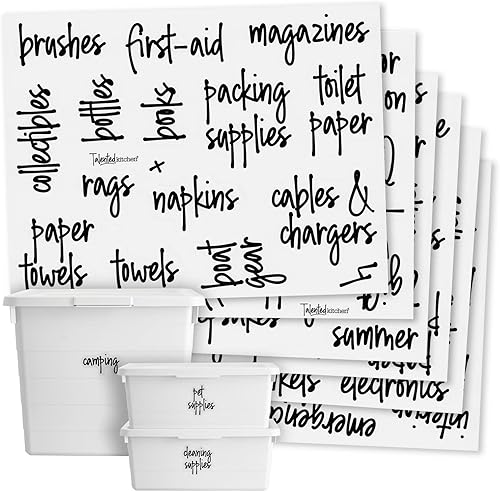 Talented Kitchen Etiquetas extraíbles para contenedores de almacenamiento  Etiquetas preimpresas resistentes al agua  Calcomanías fáciles de quitar