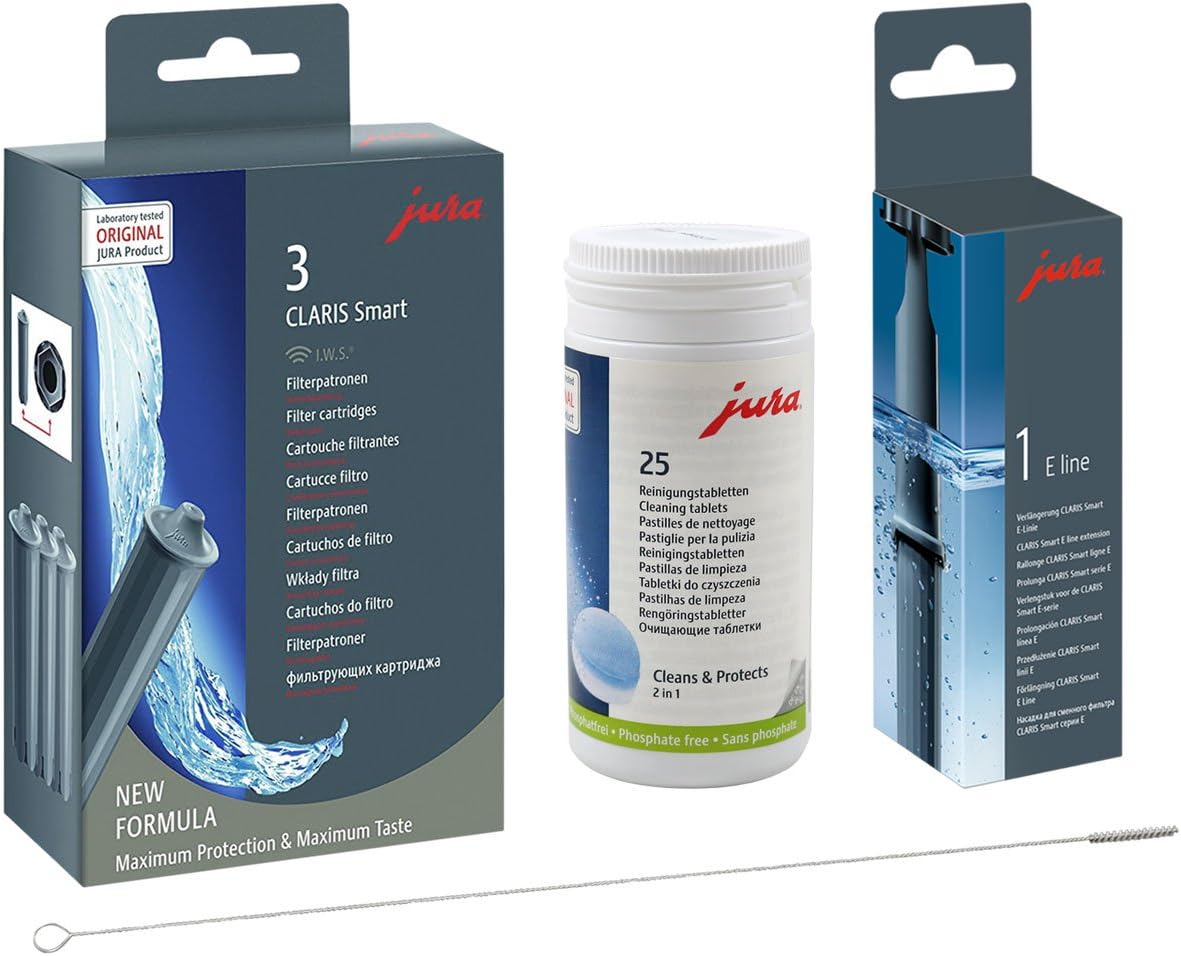 Jura Claris QUVIDO/Pack of 1 Set of 3 Smart Smart Extender + Cleaning Brush + Jura Claris Jura Cleaning Tablets Pack of 25