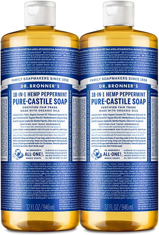 Dr. Bronner's PureCastile Liquid Soap (Peppermint, 32