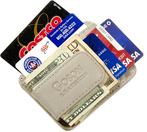 Miniatura 10 de Goson - Cartera de piel para hombre con clip magnético