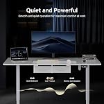 HLDIRECT Electric Standing Desk, 47 x 31 Inch Height Adjustable Desk with Power Outlets Ergonomic Sit Stand Desk with Drawers Computer Desk with Memory Presets for Home Office, Workstation, White