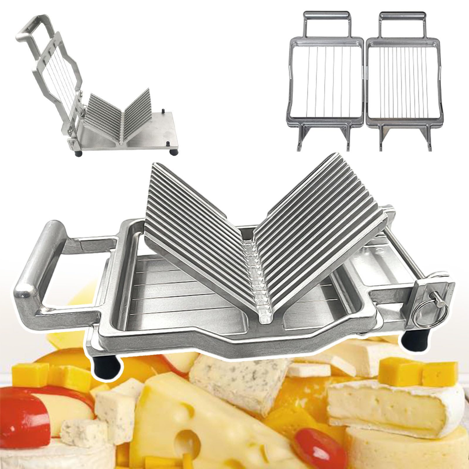Tagliere in Acciaio Inox per Formaggio,1 Cm/2 Cm di Filo in Acciaio Inox per Tagliare Il Formaggio Vegetale,Strumento di Cottura,Facile da Montare,Lama Mobile,per Formaggio,Burro
