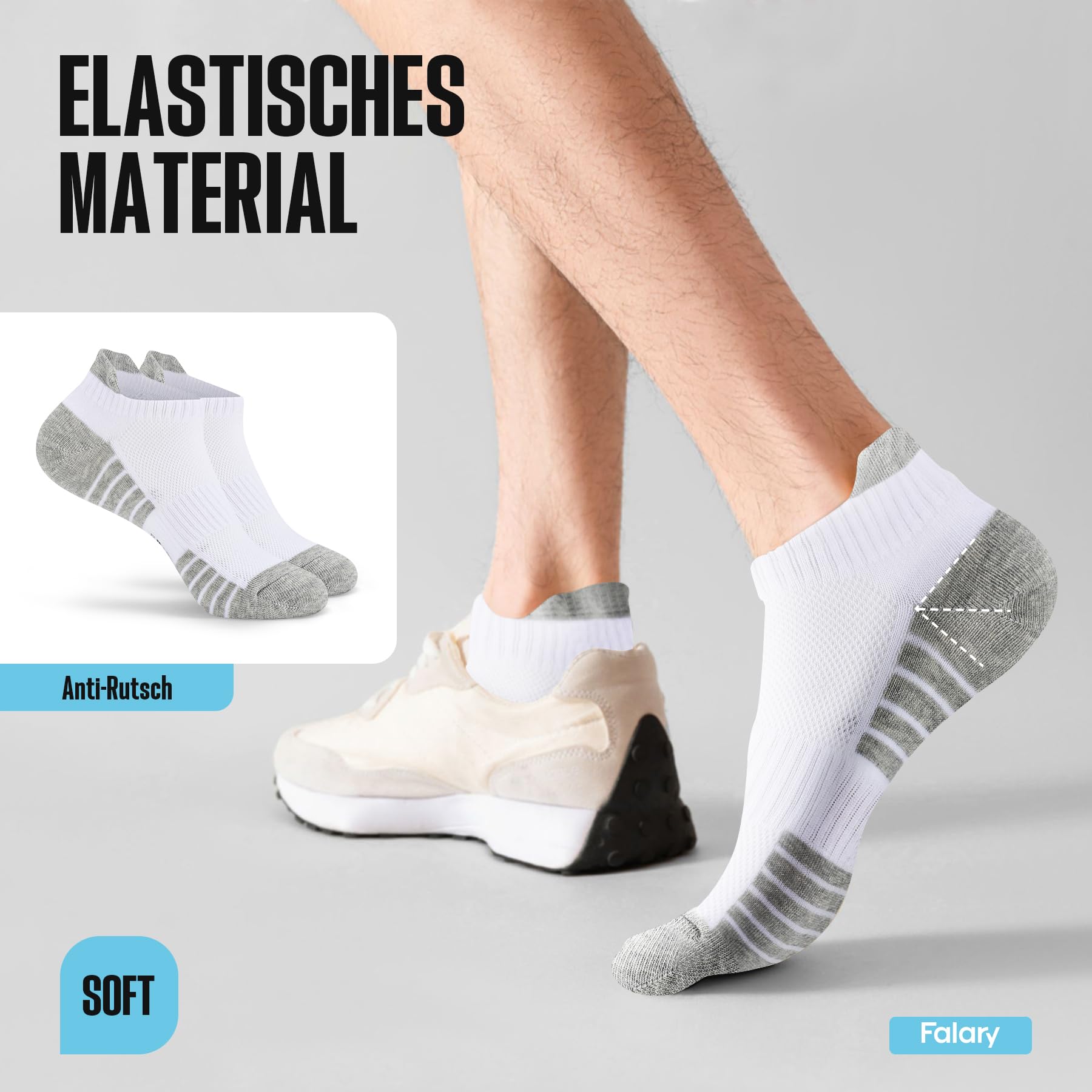 FALARY 10 Paia di Calzini Sportivi Uomo Donna Corti Calze Corte Cotone Traspirante