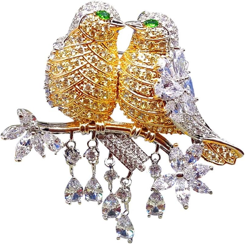 Broche De Pájaro Pájaro Con Corona Taza De Té Arte Collage