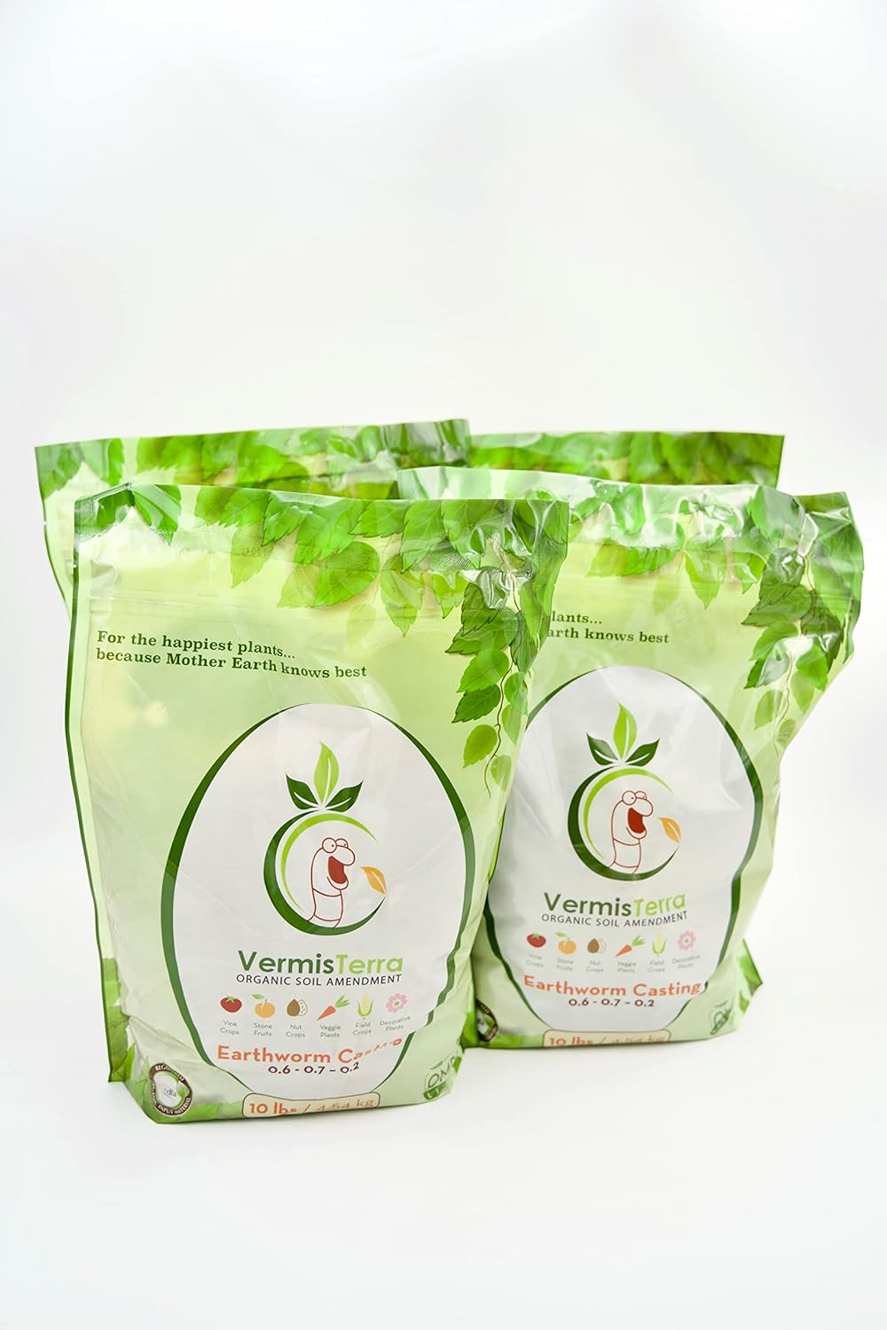 VermisTerra Earthworm Castings 40 LB Set (4 Pack) Standard, 100% Organic Earthworm Castings - All Natural Plant Fertilizer - Soil Enhancer - Potting Mix for Plants, Vegetables, Flowers, Indoor + Outd