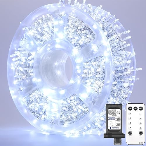 Miniatura 11 de 600 luces LED de Navidad impermeables para exteriores, luces parpadeantes de 246 pies, luces que cambian de color con 11 modos de iluminación,