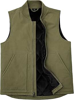 ZENTHACE Insulated Quilted Winter Vest for Men Zip Up Tactical