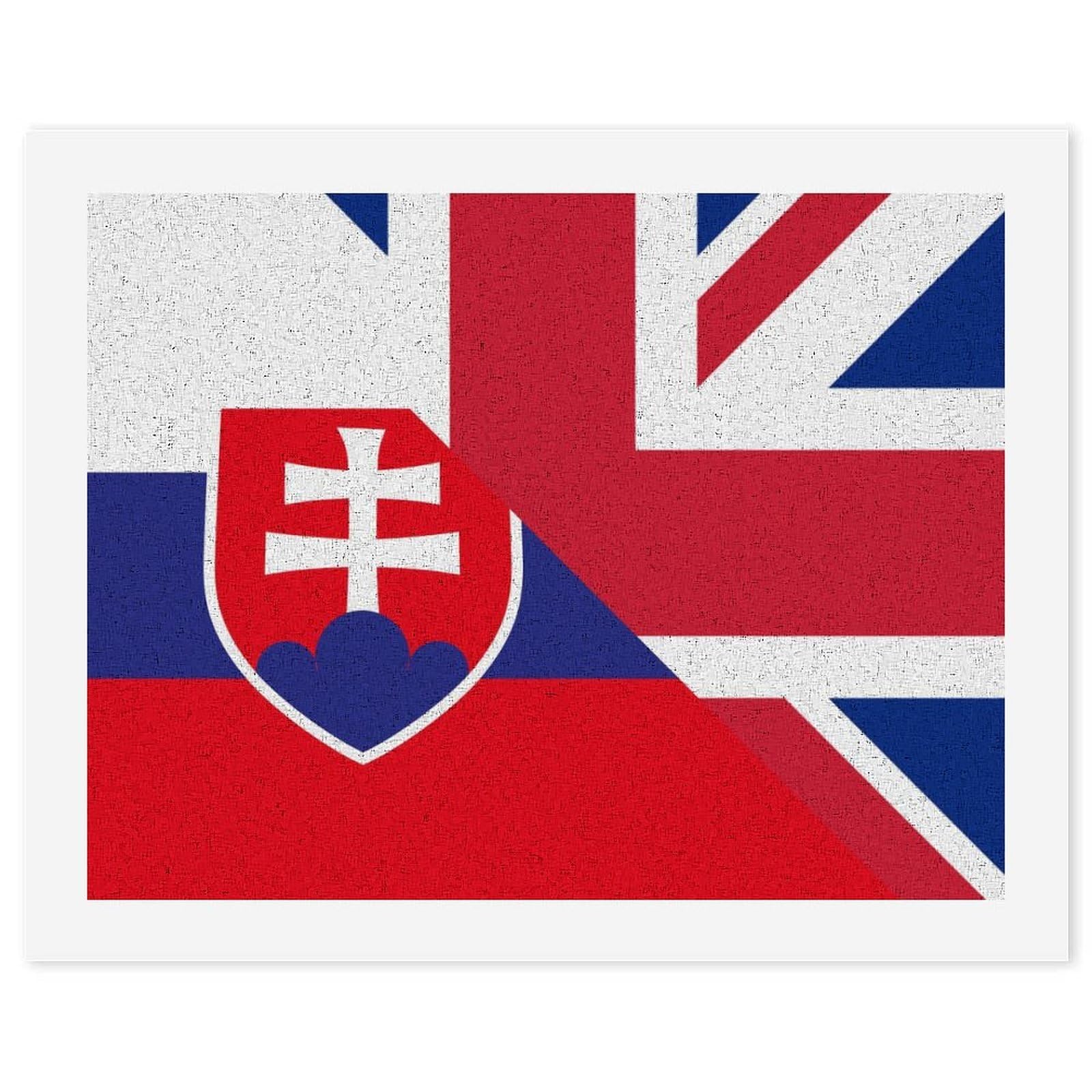 Lustiges Malen nach Zahlen für Erwachsene, Motiv: Birtische und Slowenien-Flagge, digitales Ölgemälde, Heimdekoration, Geschenk, 50 x 65 cm