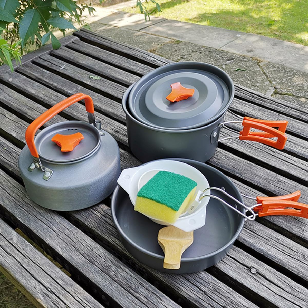 Cabilock 7Pcs Portable Camping Bowl Set with Spoon and Utensils, PP Plastic Outdoor Tableware Kit for Hiking and Travel, Lightweight Mess Kit for Backpacking and Picnic