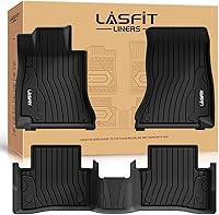 Vista 16 de LASFIT - Tapetes de suelo y maletero de auto, ajuste personalizado, de TPE, para todo tipo de clima, impermeable, juego completo, negros