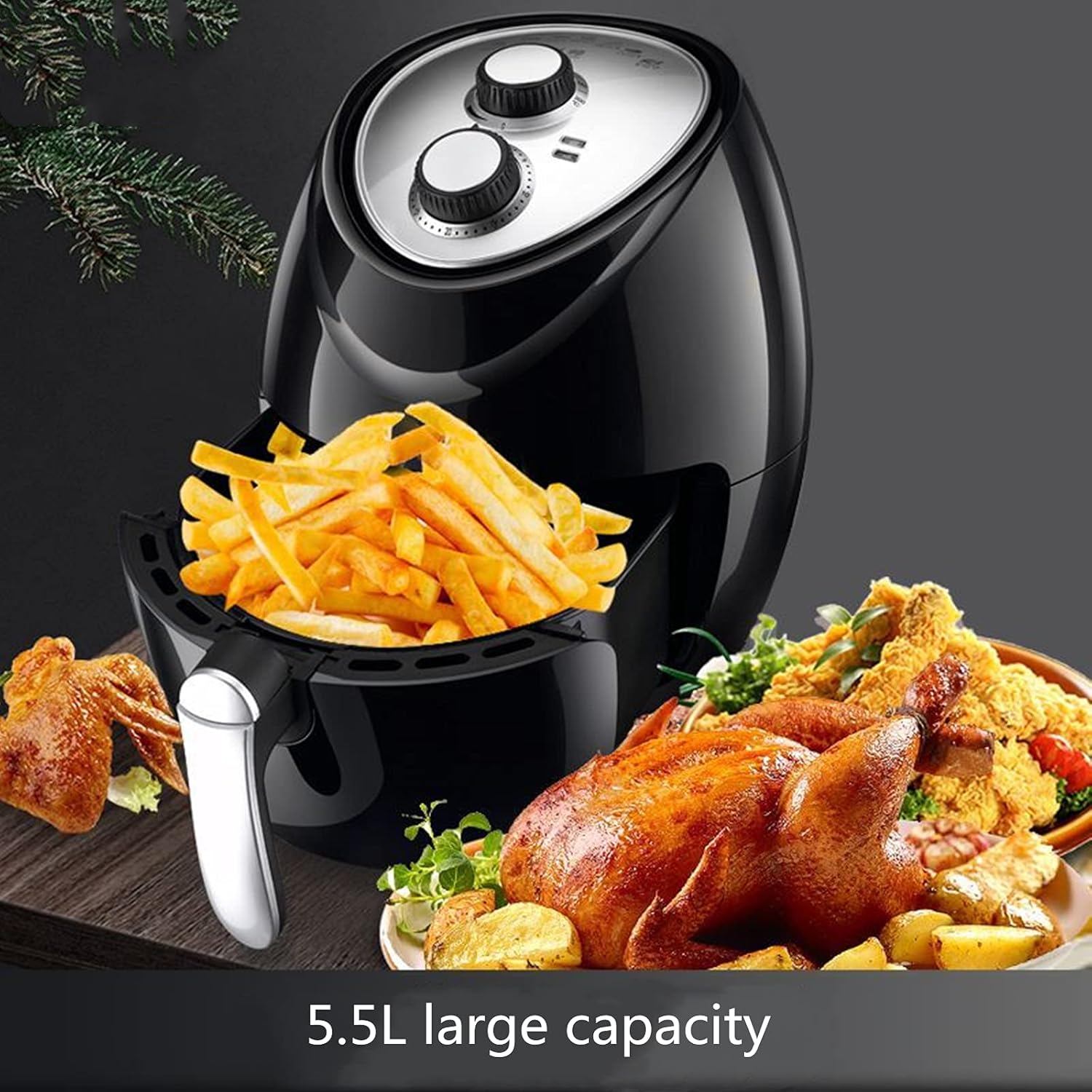 Air Fryer Air Fryer with 4.5l Detachable Basket 1300w Rapid Heating and 30 Min Timer Adjustable Temperature Used for Home Baking and Grilling