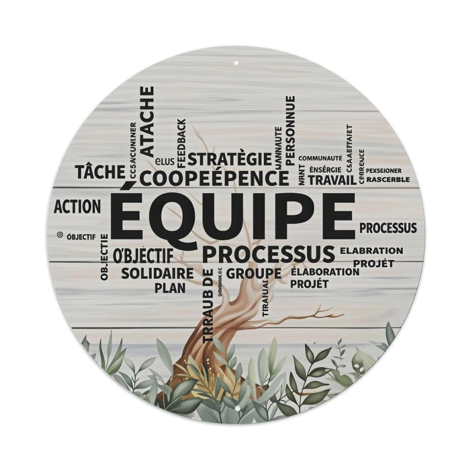 Tree Roots Leaves Wood Metal Tin Sign