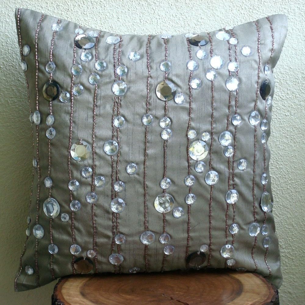 The HomeCentric Pillow Case Covers, Grey Pillow Shams, Color Block Club Lounge Theme Pillow Shams, 24x24 inch (60x60 cm) Pillow Shams, Faux Leather Pillow Shams, Solid - Charcoal Grey Leather N Jute