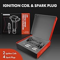 Vista 2 de A-Premium 2 bobinas de encendido y 4 bujías de iridio compatibles con Mitsubishi Outlander 2003, Mirage 1997-2002, Lancer 2002-2007, Eclipse
