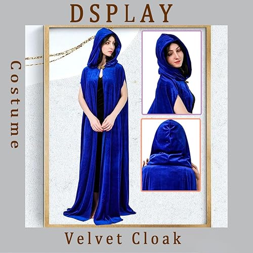 Miniatura 2 de Capa larga de terciopelo largo con capucha para mujer