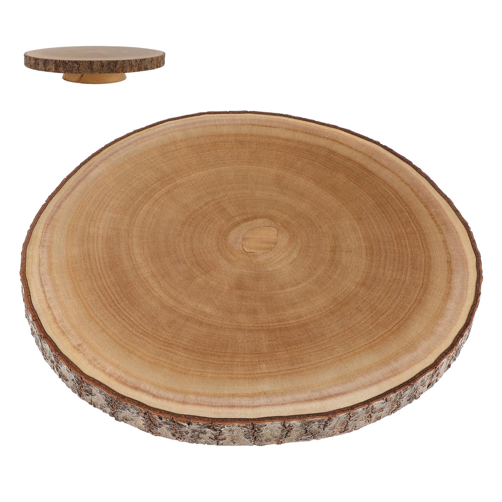 BESTYASH Runder Holz Kuchenständer, eleganter Dessertteller mit drehbarer Funktion, vielseitig für Hochzeitstorten und Fotografieeinsätze