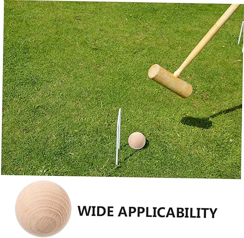 Miniatura 8 de Juego de 5 bolas de madera para croquet, repuesto para actividades de ocio, juego de croquet, reunión familiar