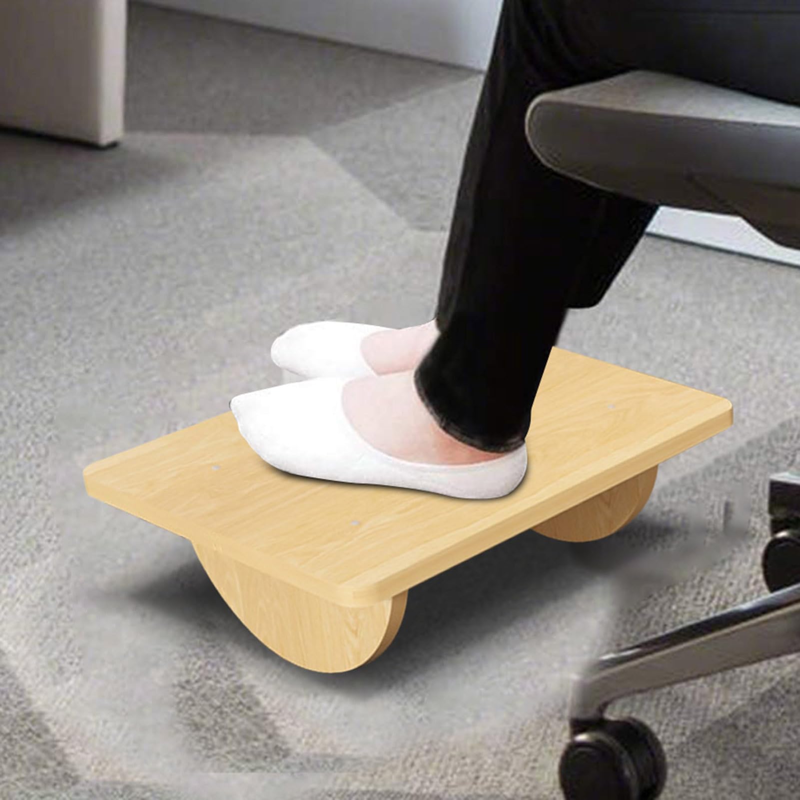 Fußstütze unter dem Schreibtisch: Schaukelfußhocker, ergonomisches | Balancebrett, Bewegungshocker | Büro Arbeitsbereich Schule Wohnzimmer Komfort Unterstützung Sitzen a