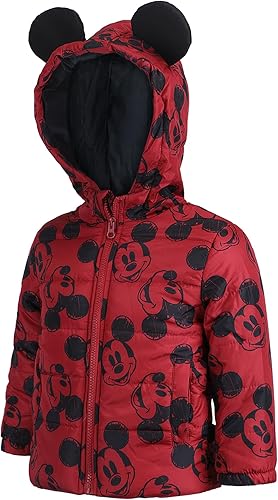 Miniatura 2 de Disney Chaqueta de Mickey Mouse para niños pequeños y pequeños, color rojo