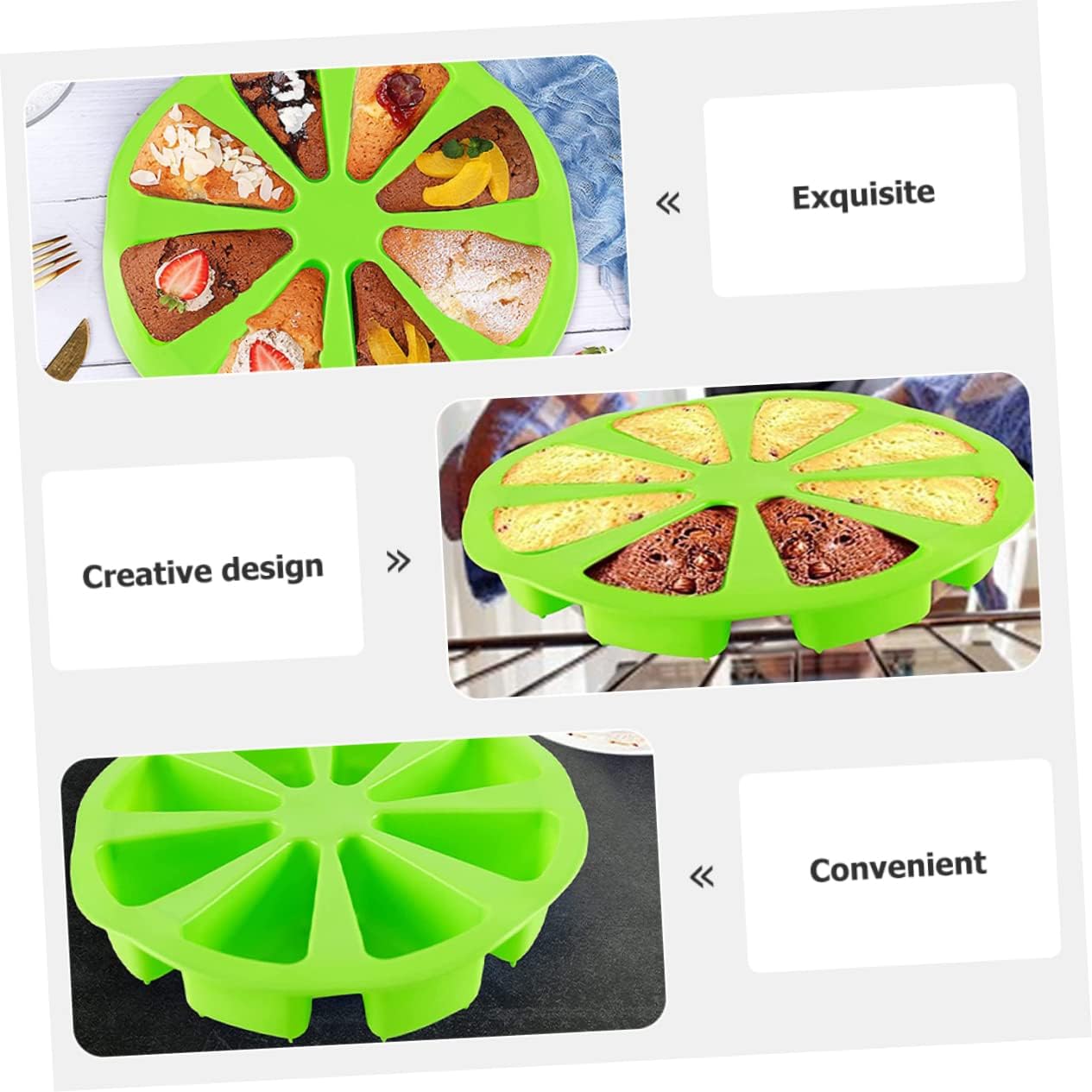 SOLUSTRE 2-Piece Silicone Cake Mold Set Orange Shaped Baking Molds Non-Stick Baking Supplies for Cakes and Desserts