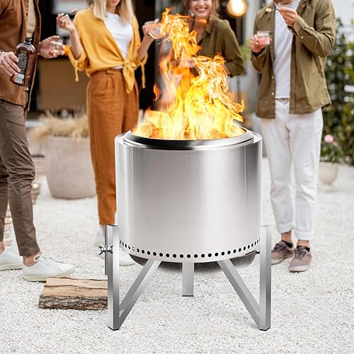 Miniatura 6 de Onlyfire - Soporte para fogata de acero inoxidable para estufa individual de 15 pulgadas y fogata de 19.5 pulgadas, accesorio para fogatas al aire