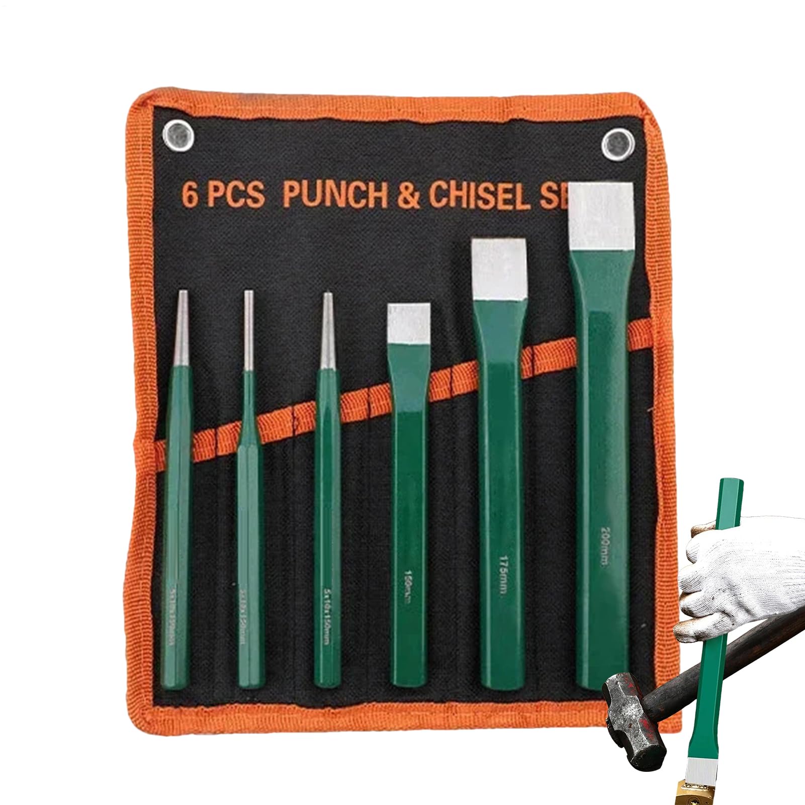 Juego De Cinceles - Herramientas de Carpintería Resistentes y Antióxido | Juego De 6 Piezas De Punzones Centros Con Conicidad,para Madera, Metal, Cemento, Piedra, Muebles, Formado, Tallado y