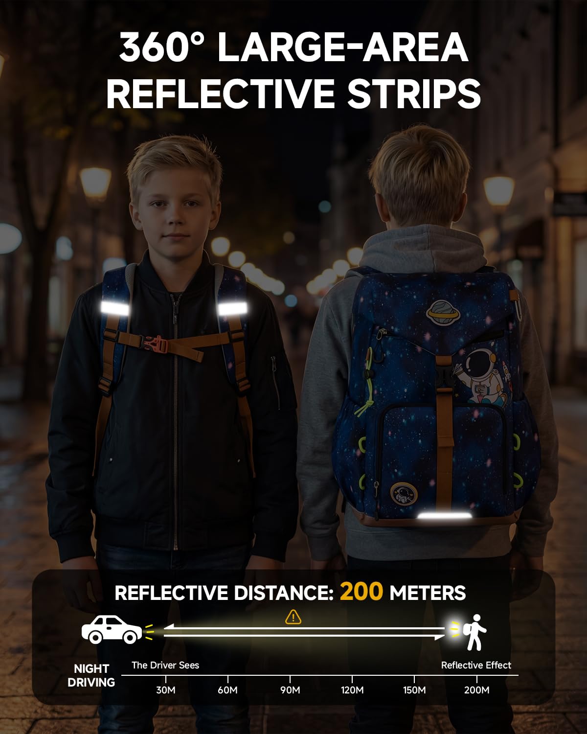Amythe Ergo Schulrucksack Jungen ab 1. Klasse für Schul, Outdoor | Ergonomischer Schulranzen Rucksack Kinder 6-12 Jahre mit Brustgurt, Regenschutz, Reflektoren, Lendenwirbelstütze