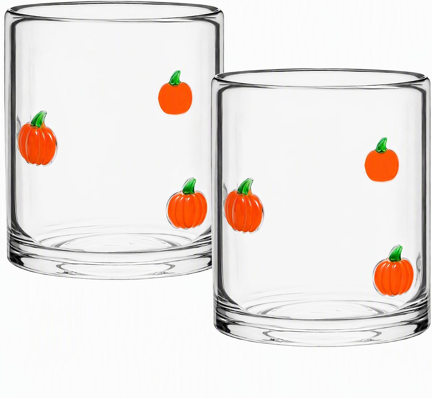 2 Pcs Halloween Icon Glass Cups - 16oz Ghost & Bat Icon Juice Glass Old Fashioned Hand Blown Cute Drinking Cups, Halloween Party Supplies & Gift