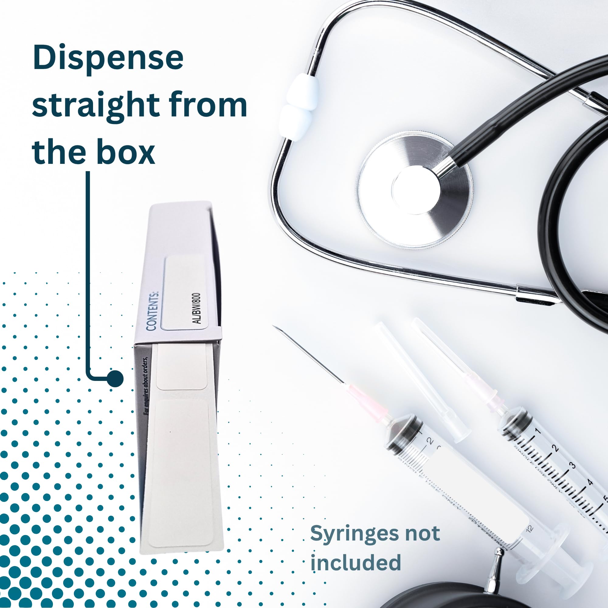Blank White Medical Syringe Labels, 12mm x 40mm (0.5" x 1.5") 800/Roll – Write-On, Latex-Free Adhesive, Easy-Dispense Box — Amazon image 6