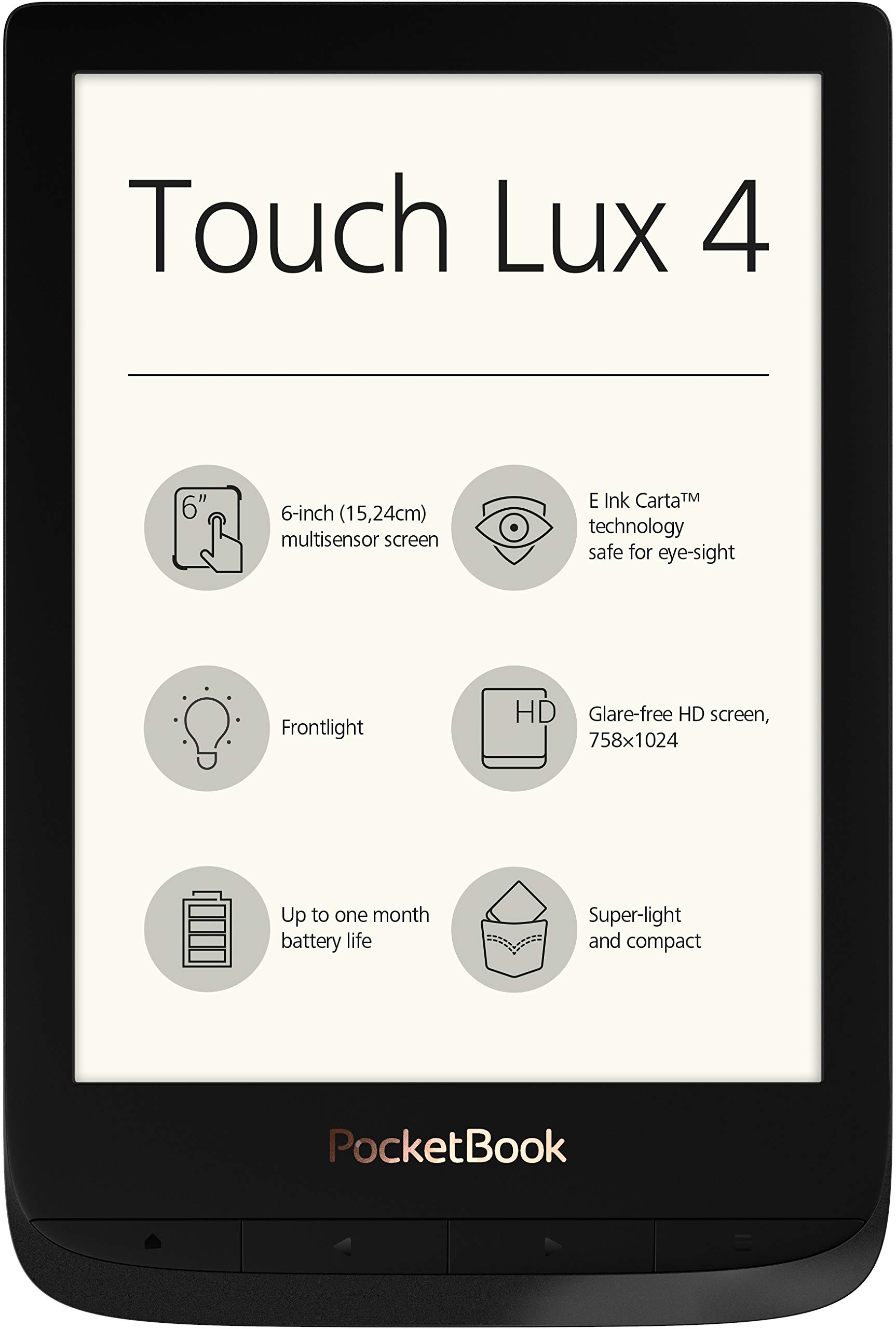 POCKETBOOK 'Touch Lux 4' e-Book Reader Black