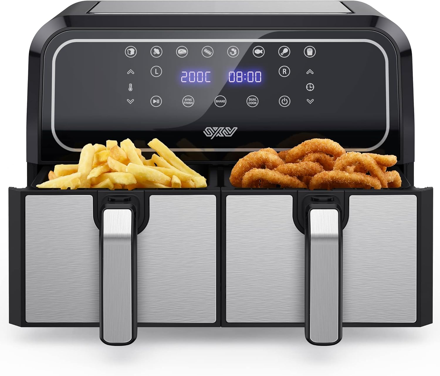 Innsky Freidora de Aire Dual Zone 8L - Doble Compartimento, 8 Programas 2 Innsky Freidora de Aire sin Aceite Dual Zone, 8L Freidora Aire Caliente Doble Compartimento, Actualizar Air Fryer con 8 Programas, con Recetas Españolas (X-Large) - ¿Vale la pena?