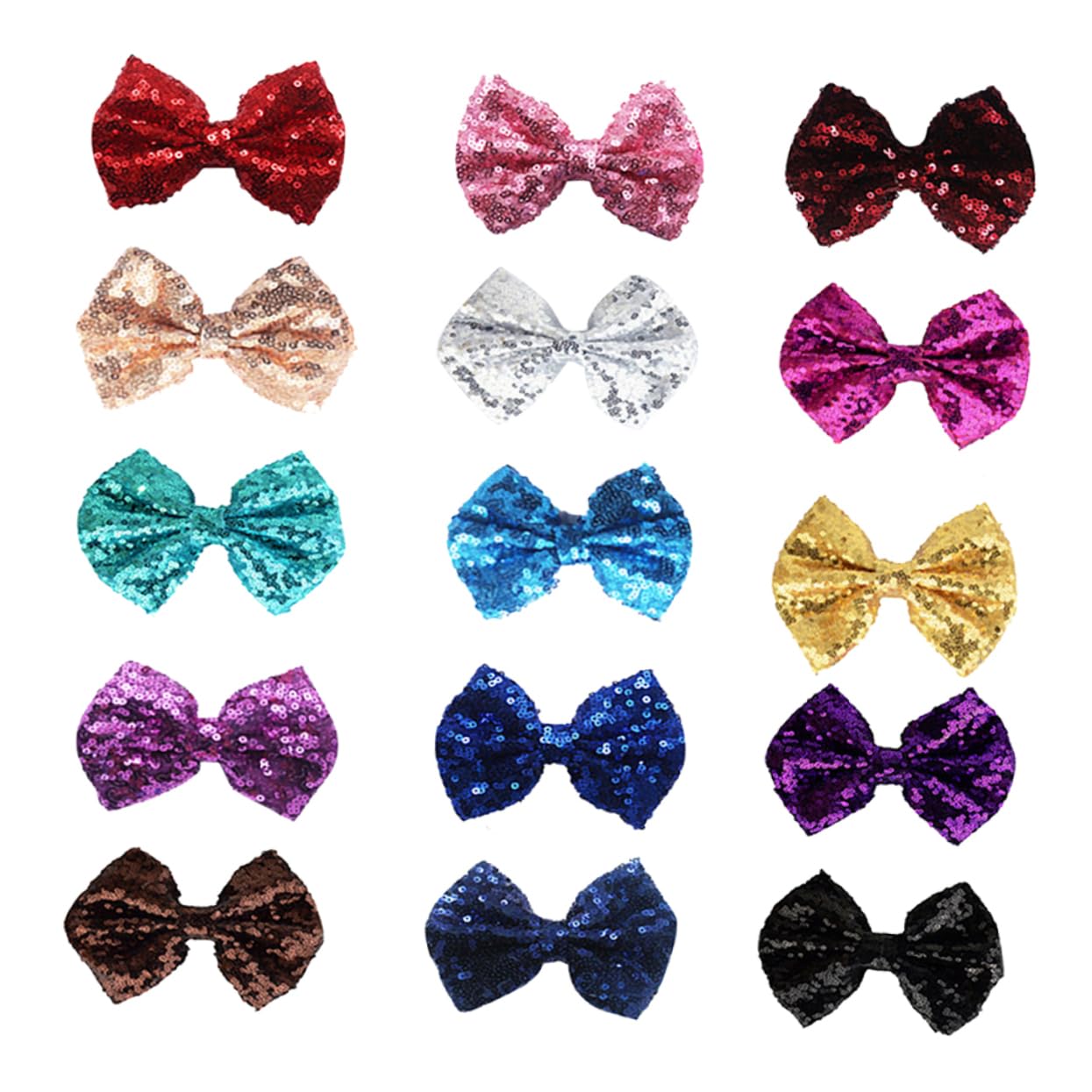 Children Sequin Hair Clips 15pcs Cloth Fashion Hair Accessories