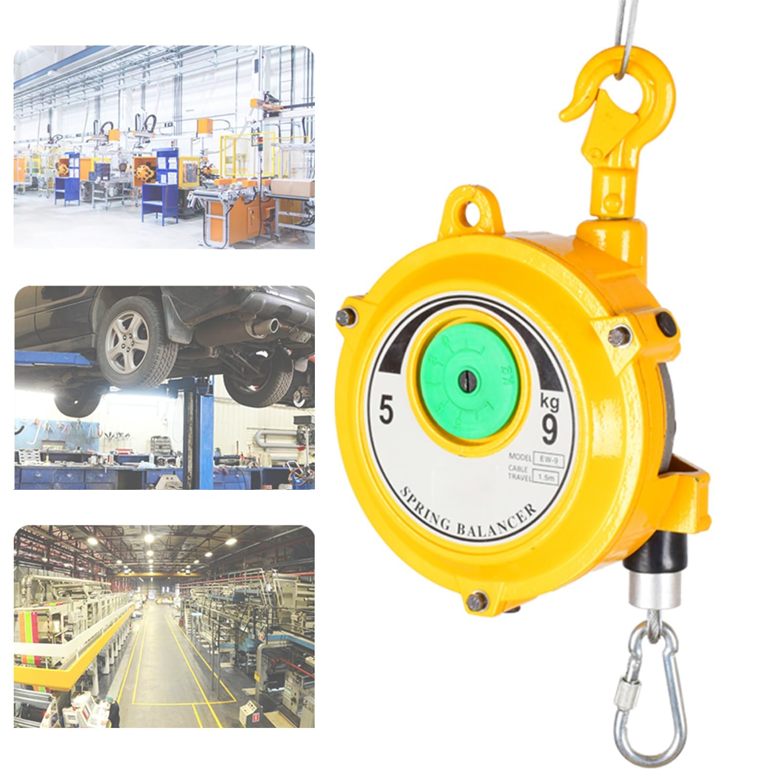 HYQOUKLR Telescopic Spring Balancer, Spring Balancer With 1.5 meters Wire Rope And Hook For Loads 3-70kg(5-9kg)