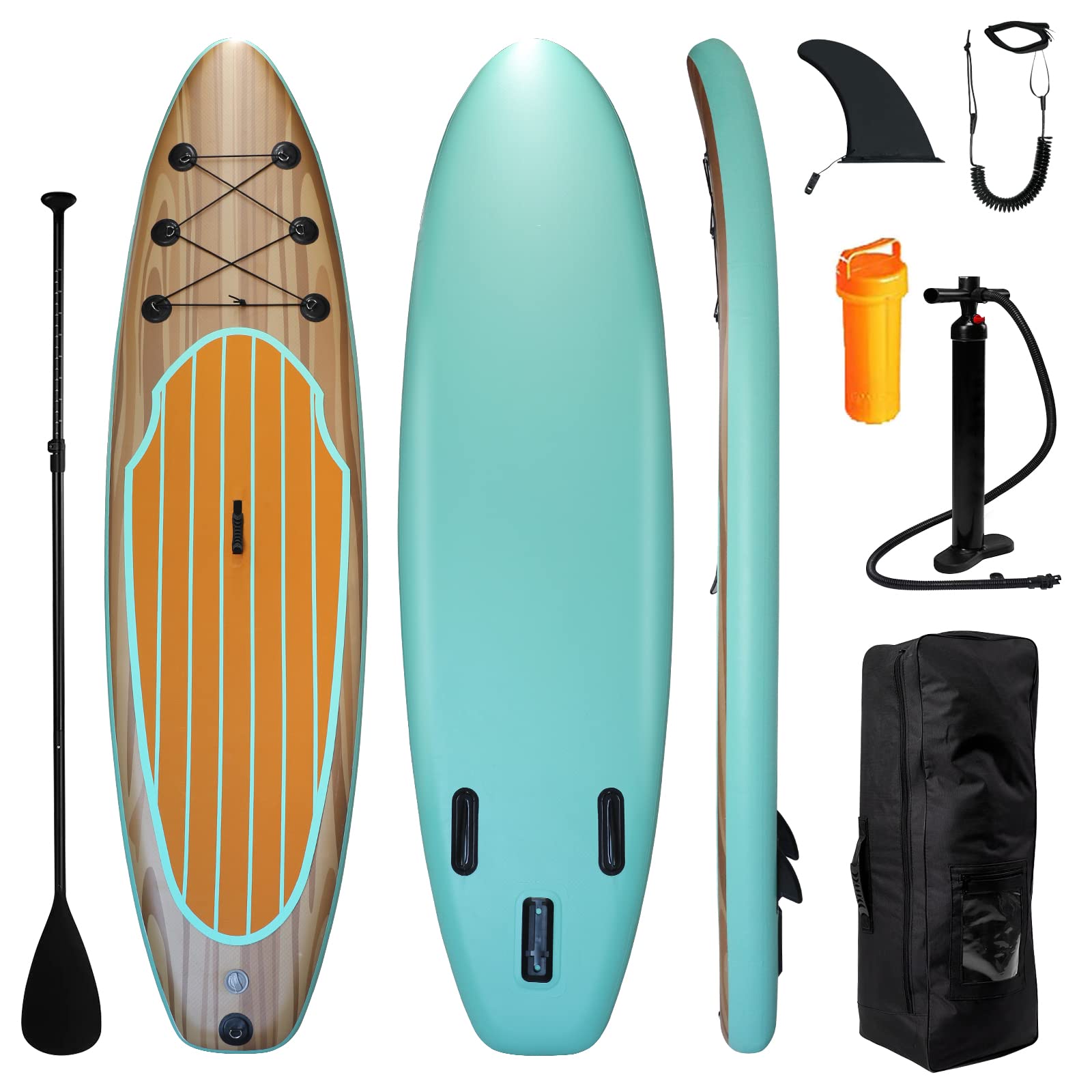 Gollense9.8' x 30' x 6' Inflatable SUP Paddle Board w/Premium SUP Accessories & Carry Bag | Wide Stance, Bottom Fin for Paddling, Surf Control, Non-Slip Deck for Youth & Adult