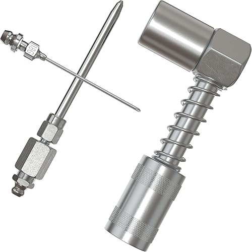Miniatura 14 de UTOOL Kit de accesorios para pistola de engrase, acoplador de doble mango con limpiador de ajuste Zerk, roscas NPT de 1/8, accesorios Zerk fáciles