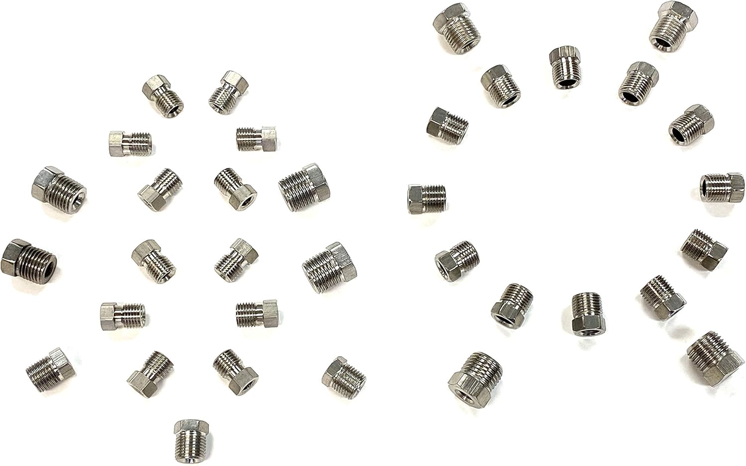 The Stop Shop Stainless Steel SAE Brake Line Fitting Kit for Inverted Flares on 3/16 and 1/4 Inch Tube (35 Fittings Total)