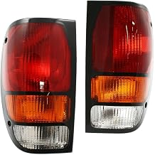 2pcs Left Driver and Right Passenger Side Red Clear Amber Lens Assembly Lamp Replacement Tail Light Set for Mazda for B2300 1994-1997 for B2500 1998-2000 for B3000/B4000 1994-2000