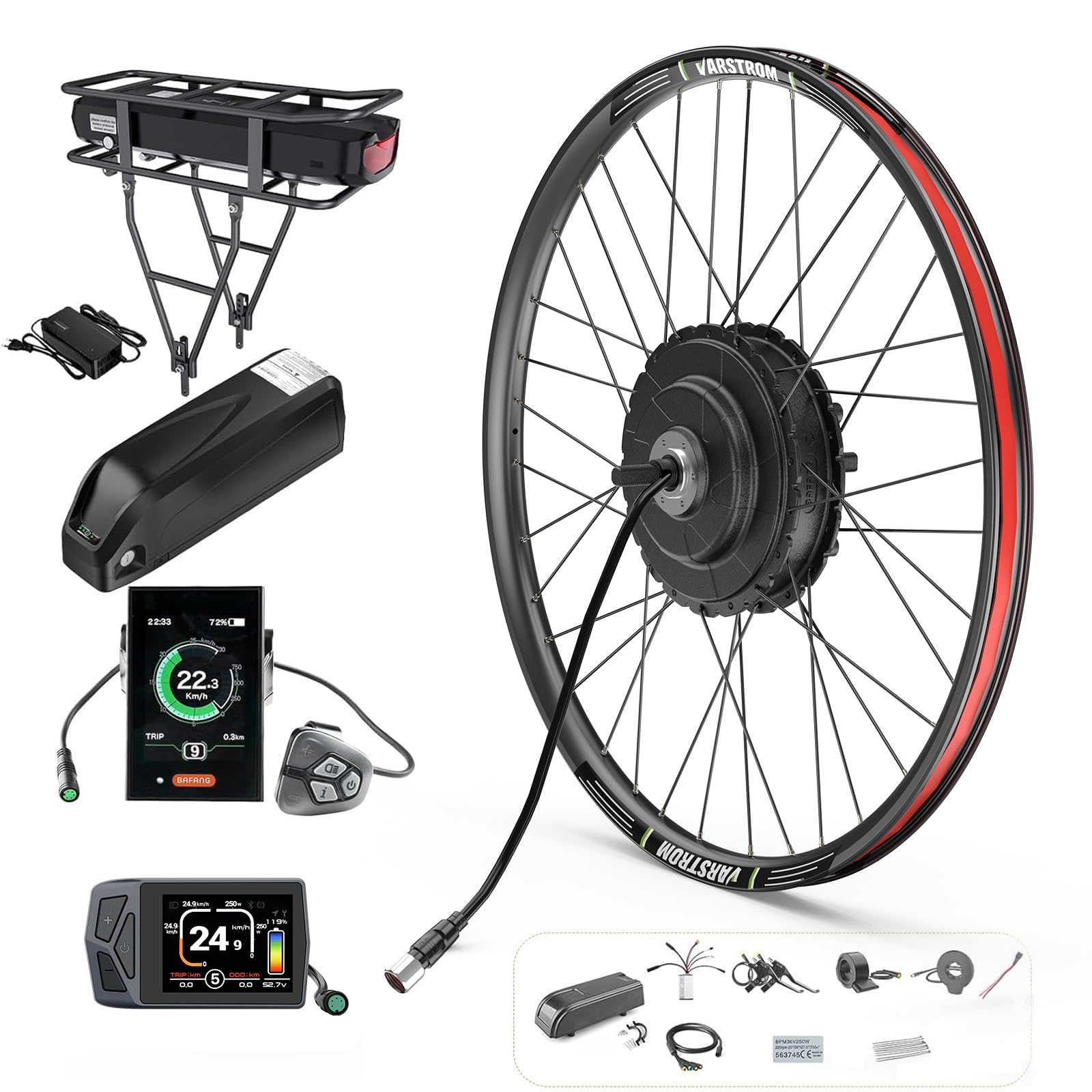 BAFANG 48V G020 G0900 Ebike Conversion Kit - Rear Hub Motor, Electric Bike Kit Compatible with 26" 27.5" 28" 29" 700C Wheels (135-142mm OLD) - Optional Battery & Display Available