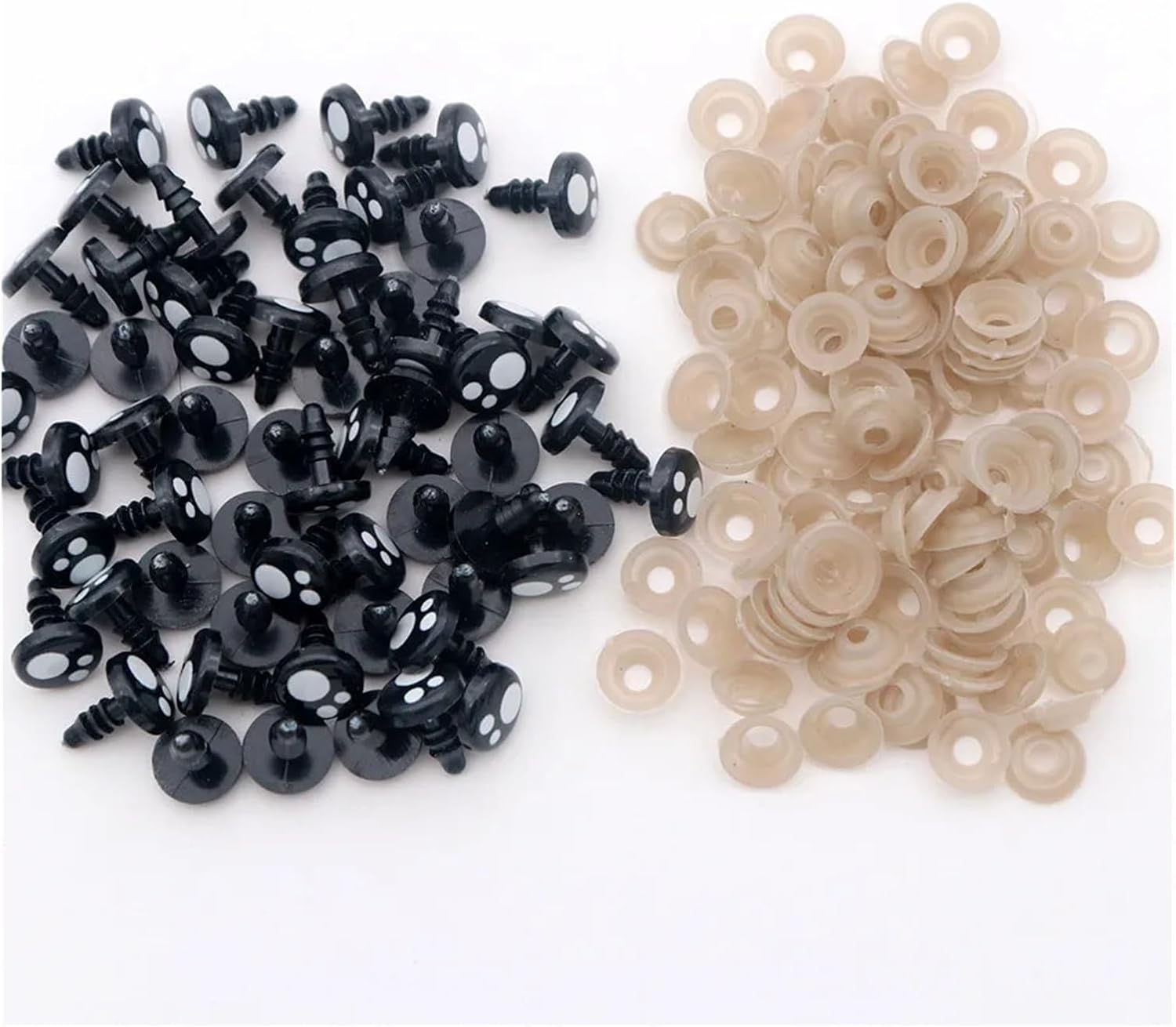 100pcs Safety Eyes with Washers Black Crochet Eyes 8-16mm for Doll Making