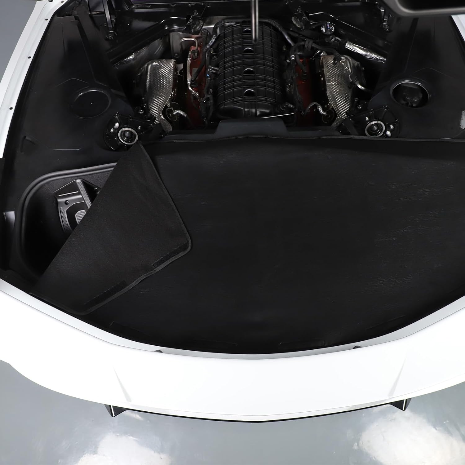 Cargo Cover Compatible with Corvette C8 Stingray 2020-2025 Accessories Trunk Cover Foldable Waterproof Trunk Shielding Shade Cargo Luggage Cover (Black)