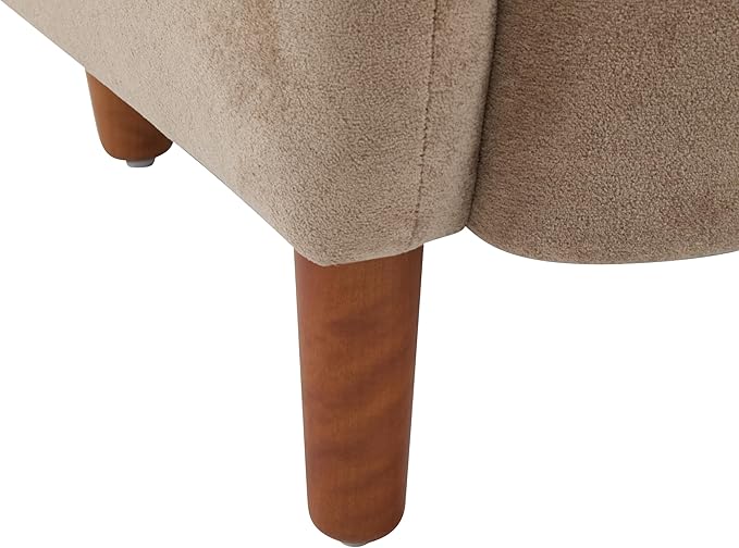 Sillón Club Terciopelo Wingback Camello+Caoba miniatura 10
