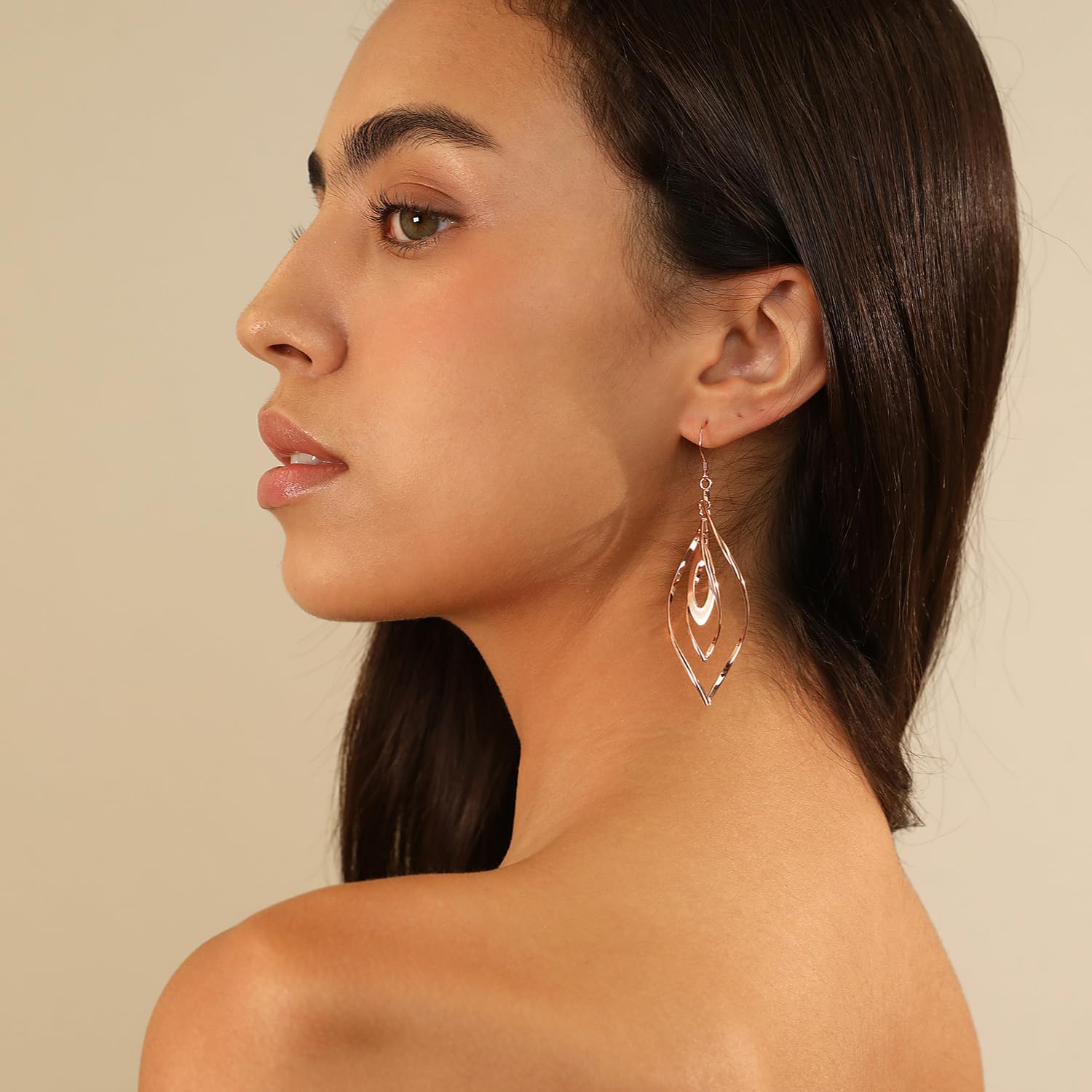 Meissa Orecchini pendenti donna Geometrica 925 Orecchini lunghi Donna Gioielli ipoallergenici, Argento