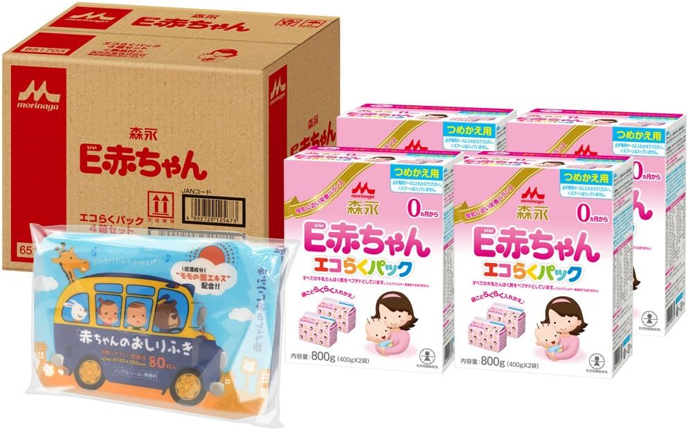 Amazon 森永 E赤ちゃんエコらくつめかえ4箱セット景品付 E赤ちゃん ミルク 通販