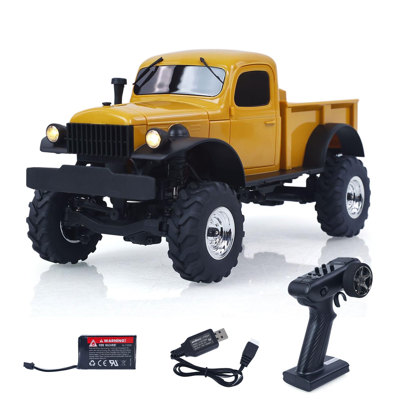 TOUCAN RC HOBBY UDI 4X 4 1/24 RC Rock Crawler UCX2401, cambio a 2 marce, telecomando, veicolo fuoristrada, telaio in metallo, motore a spazzole leggere RTR